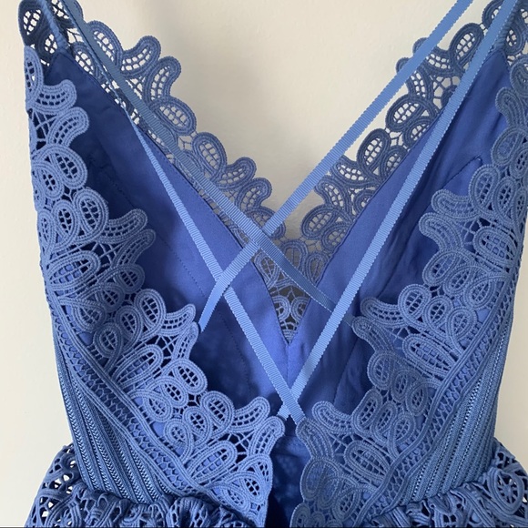 NWT Self-Portrait | Guipure Lace Peplum Dress - Picture 12 of 15